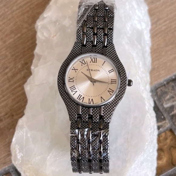 STRADA Dark Silvertone Watch with Stainless Back - Picture 3 of 10